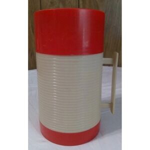 Insulated Thermos Bottle Aladdin Hy-Lo WM1040P Pint Red Off White USA Handle
